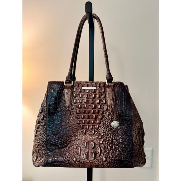 Brahmin Joan Tote Embossed Leather Large Shoulder Satchel Bag - Picture 1 of 12